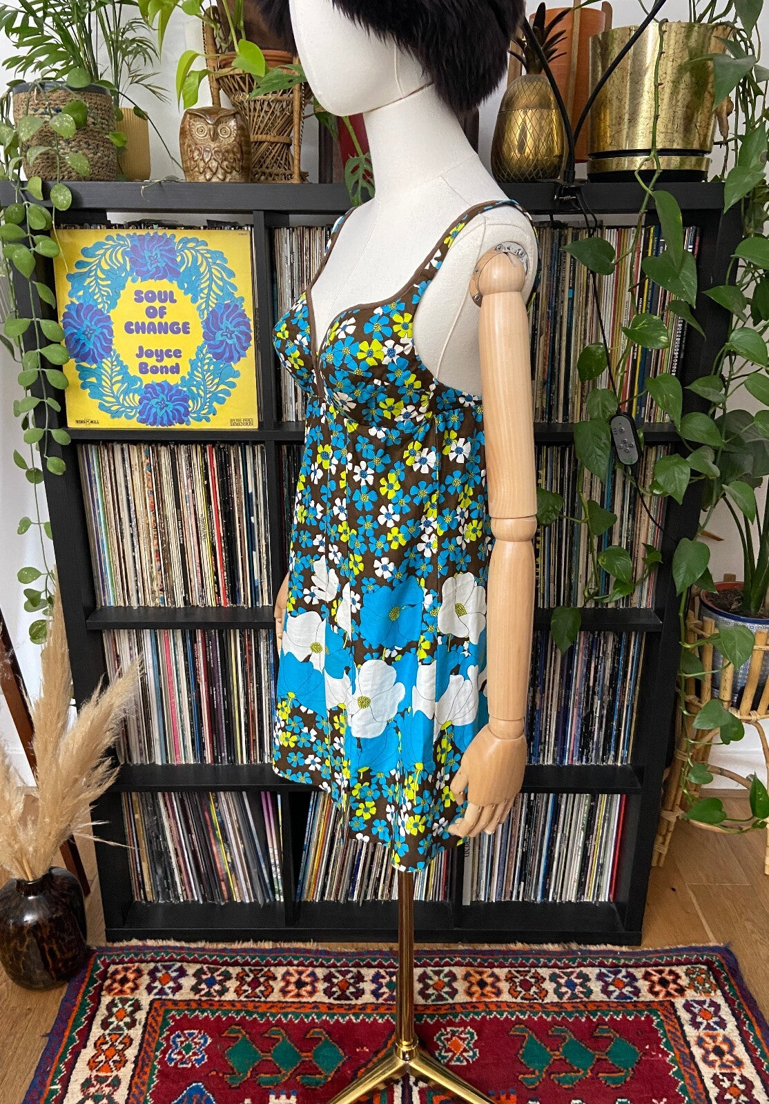 Vintage 1960s Flower Power Mini Dress