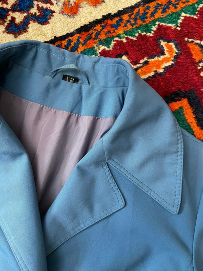 Vintage 1970s Blue Fashionwise Raincoat