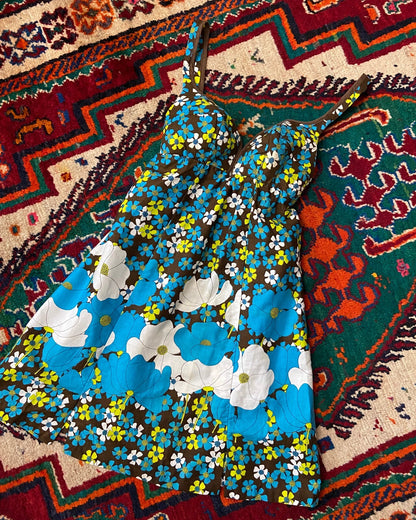 Vintage 1960s Flower Power Mini Dress
