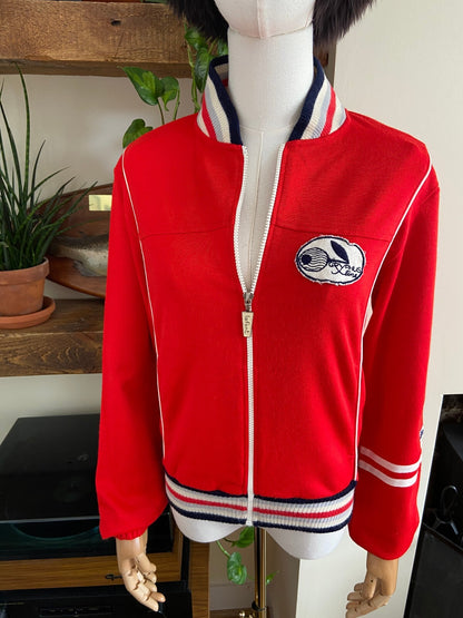 Vintage 1970s Red La Font Track Top