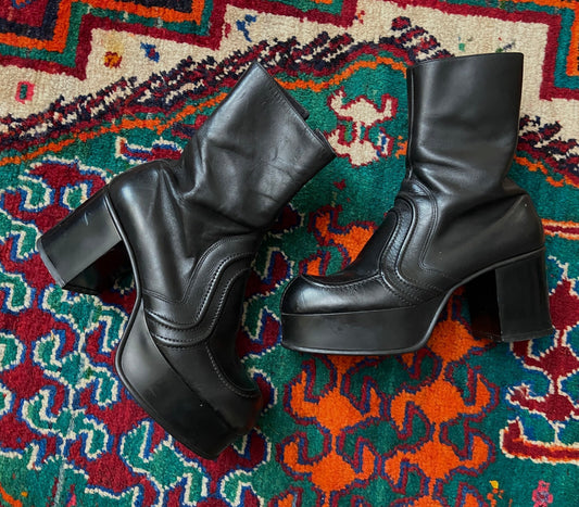 Vintage 1970s Glam Rock Dolci's Platform Boots Size UK 8.5