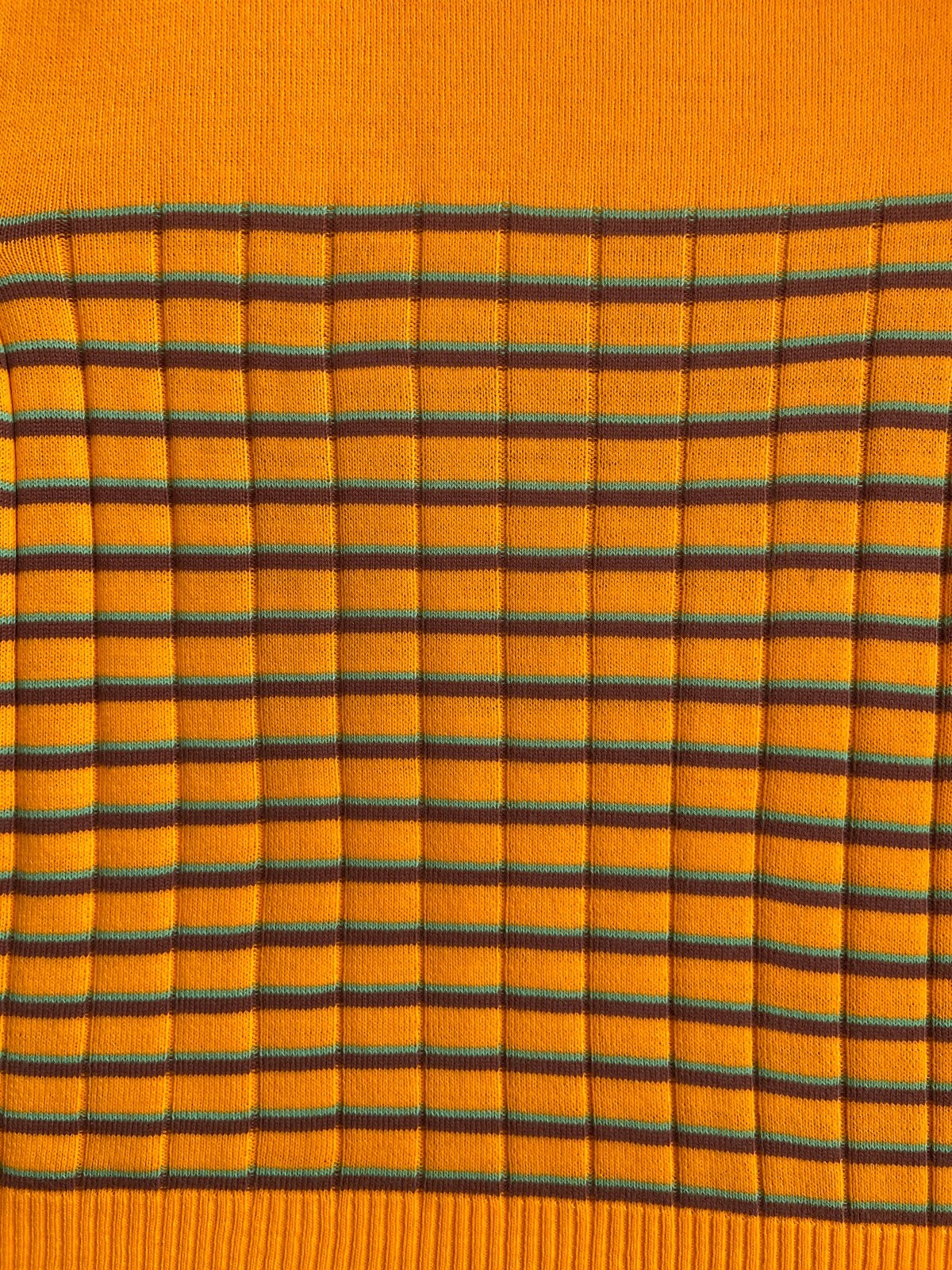 Vintage 1970s Bright Yellow Striped Knit Top
