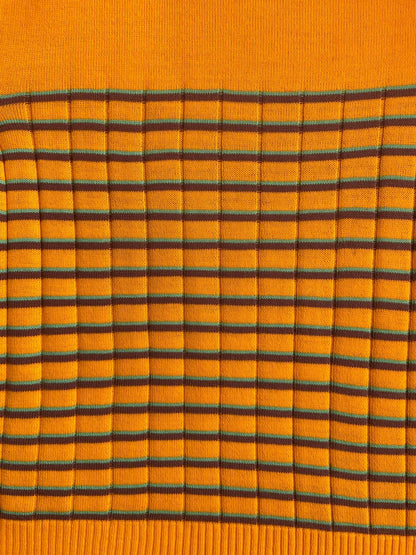Vintage 1970s Bright Yellow Striped Knit Top