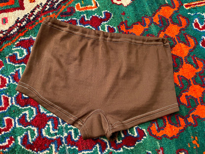 Vintage 1970s Brown & Tan Swim Shorts