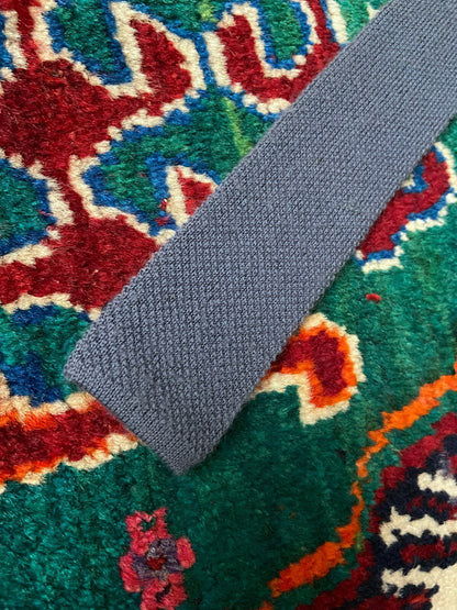 Vintage 1970s Pigeon Blue Wool Tie