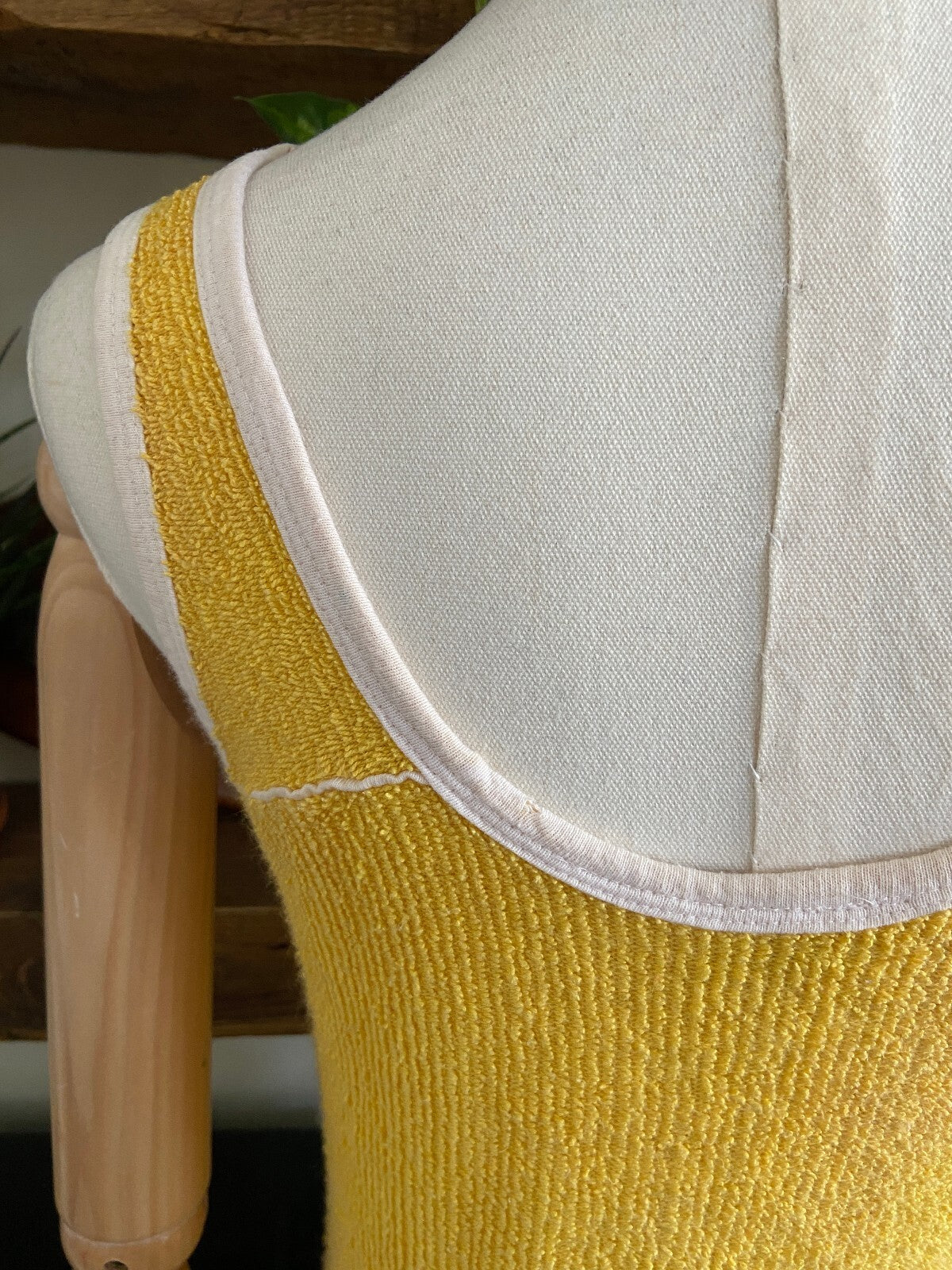 Vintage 1970s Yellow Terry Towelling Vest