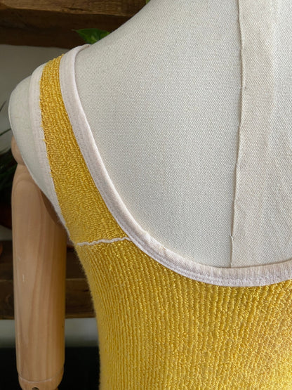 Vintage 1970s Yellow Terry Towelling Vest