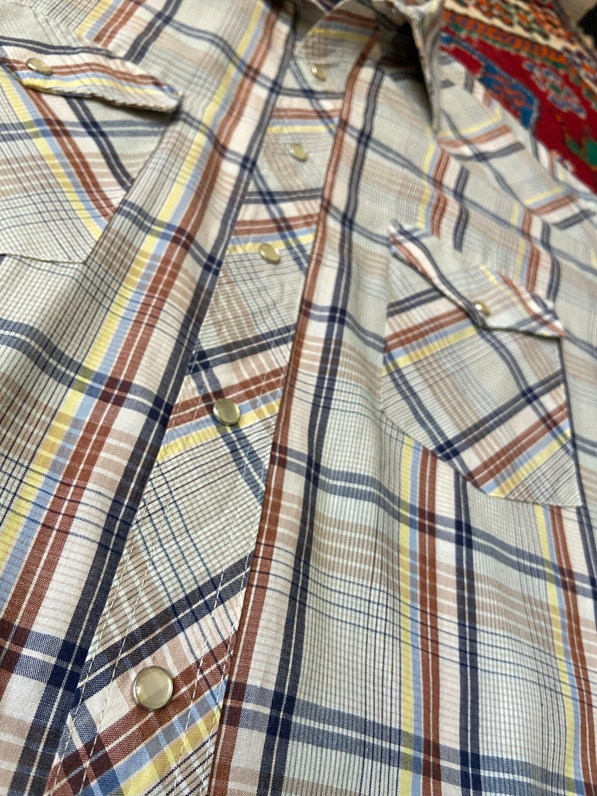 Vintage 90s Beige Wrangler Western Shirt