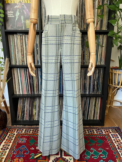 Vintage Dusty Green Riviera Flared Knit Trousers W30 / L32