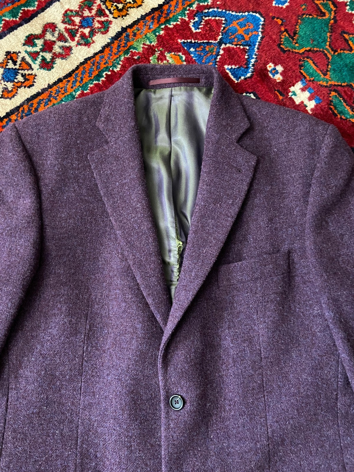Vintage 90s Aubergine Wool Blazer Jacket