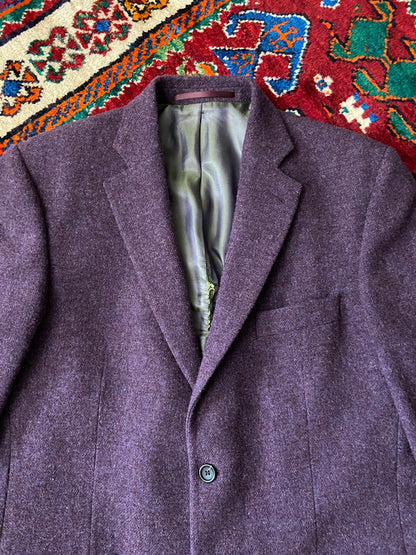 Vintage 90s Aubergine Wool Blazer Jacket