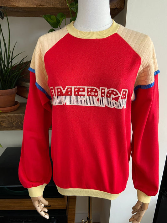 Vintage 1980s Red America Sweatshirt