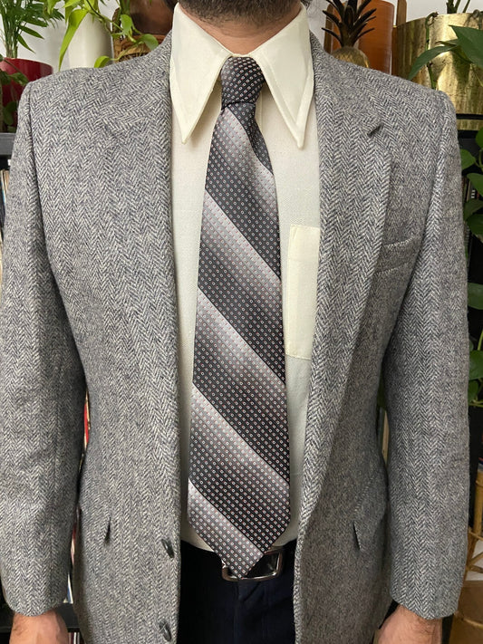 Vintage 1970s Grey St Michael Kipper Tie