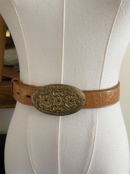 Vintage Tan Western Buckle Belt