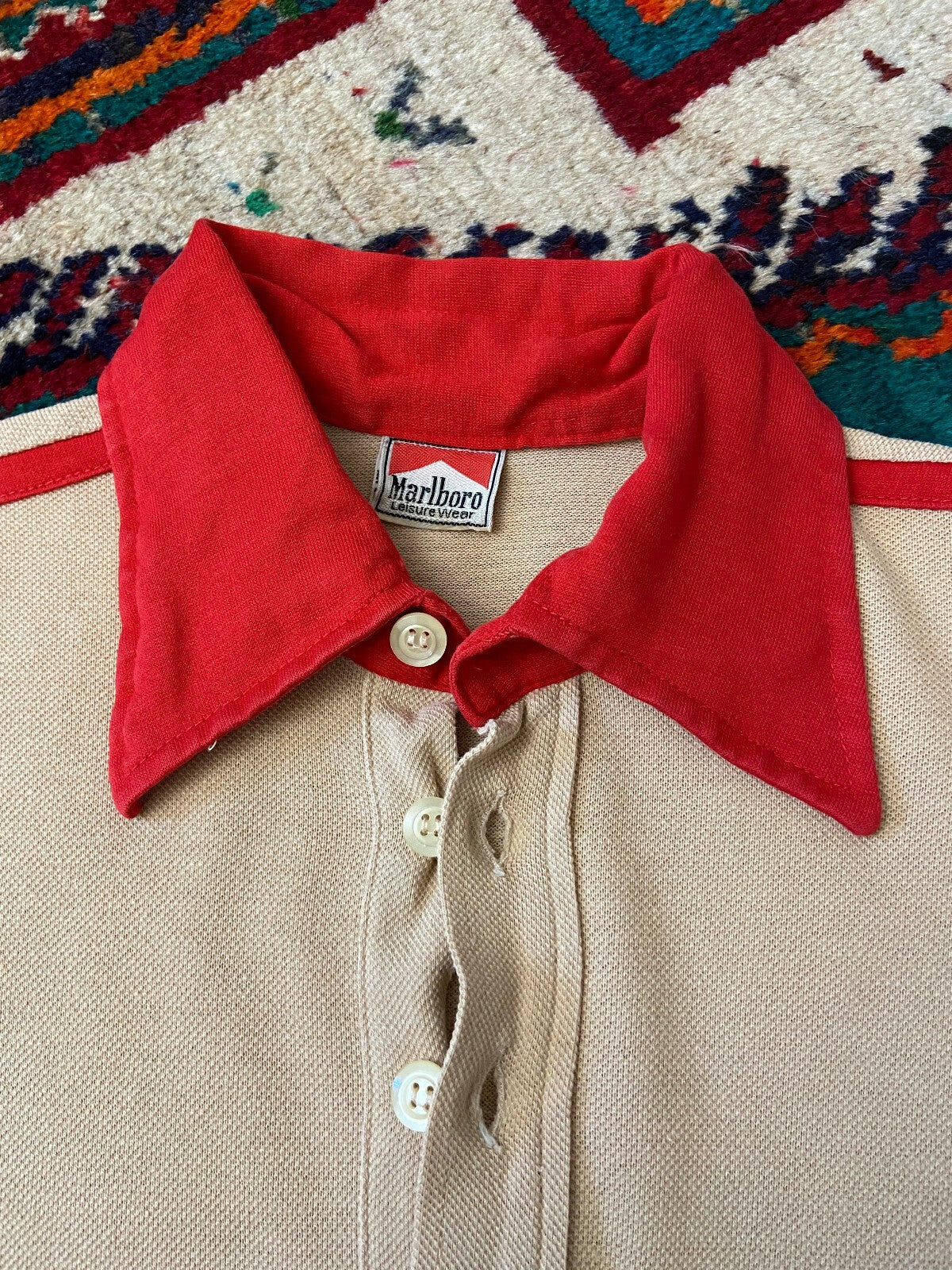 Vintage 1970s Rare Marlboro Andrea De Adamich Polo Top