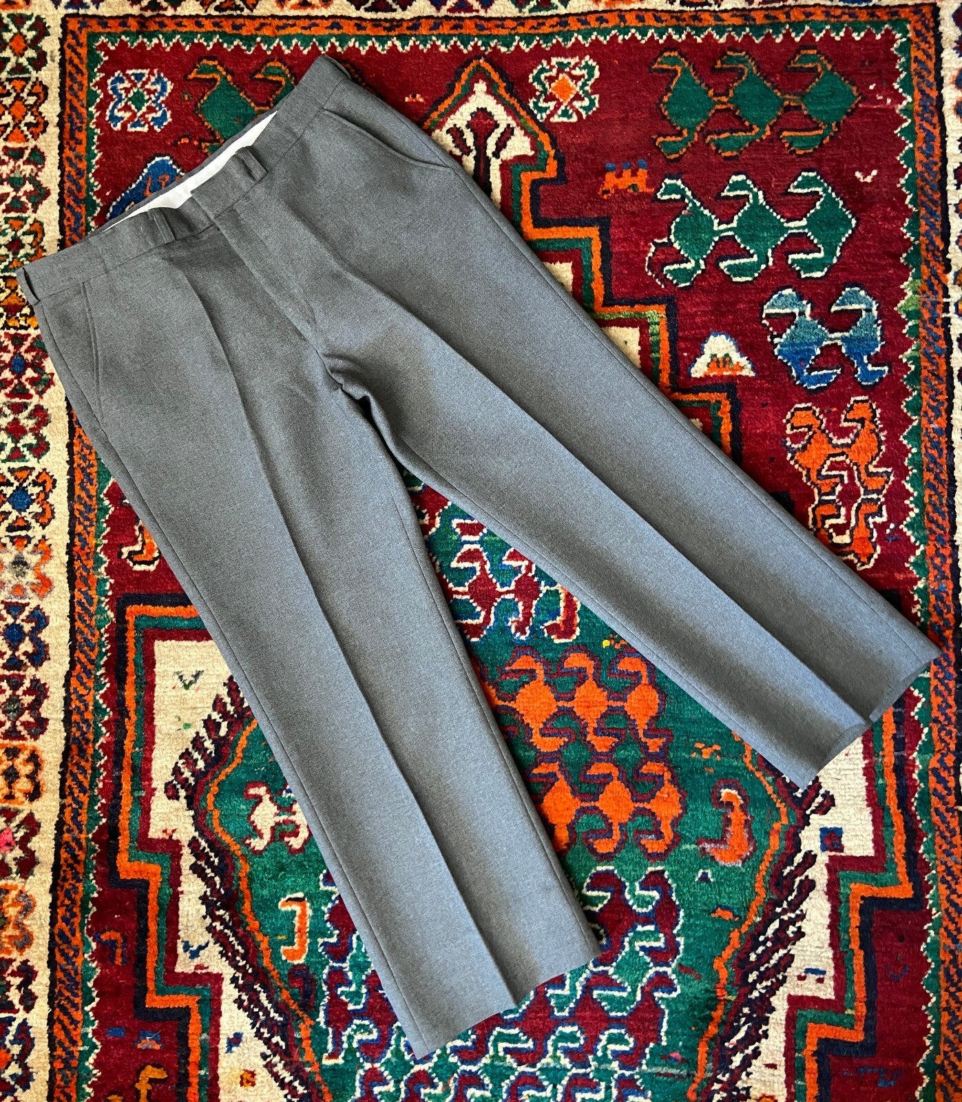 Vintage 1970s Grey Tesco Trousers W34 / L26