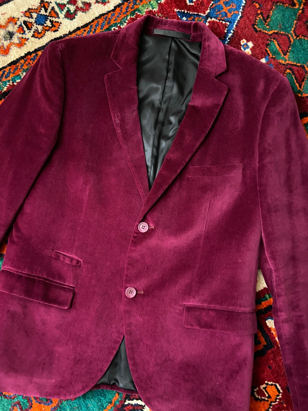 Vintage 90s Magenta Velvet Jacket