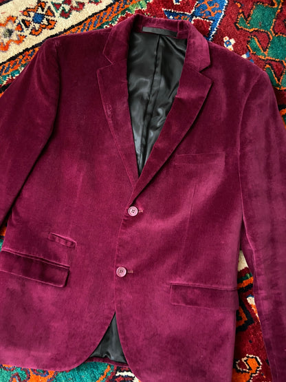 Vintage 90s Magenta Velvet Jacket