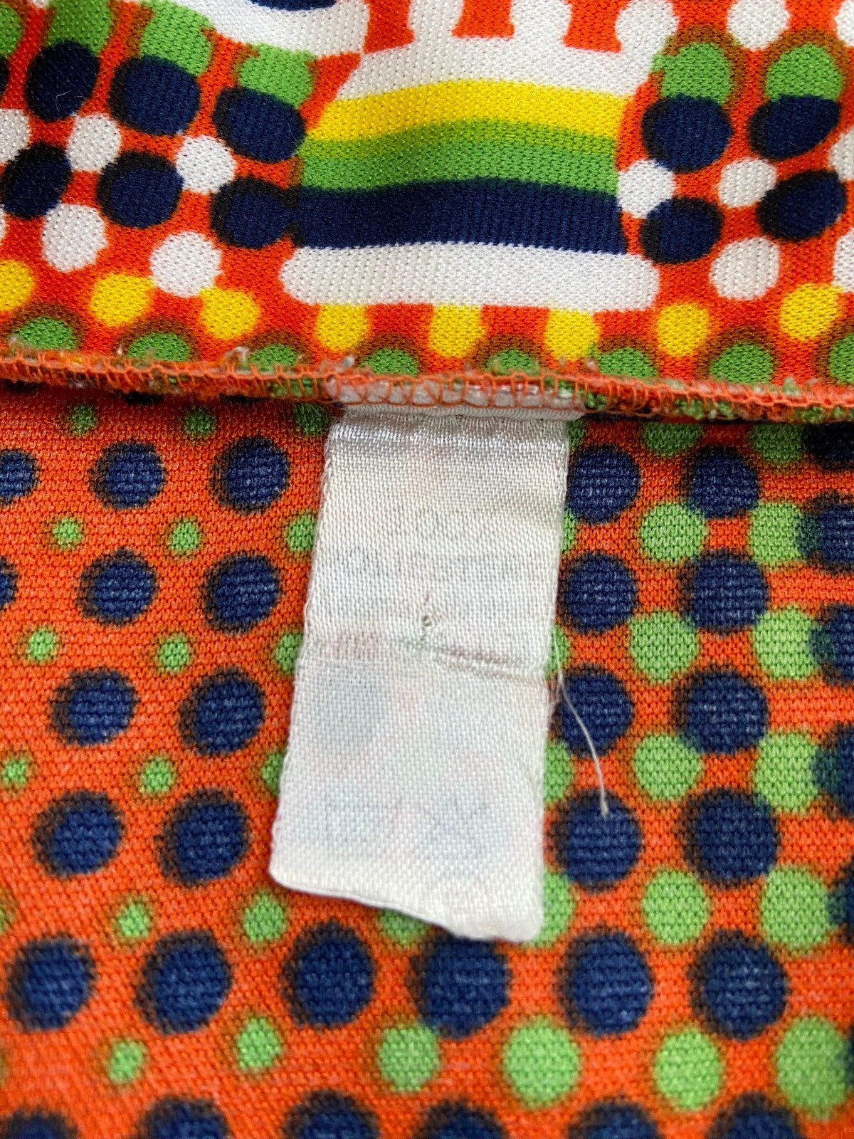Vintage 1970s Orange Retro Print Belted Shirt