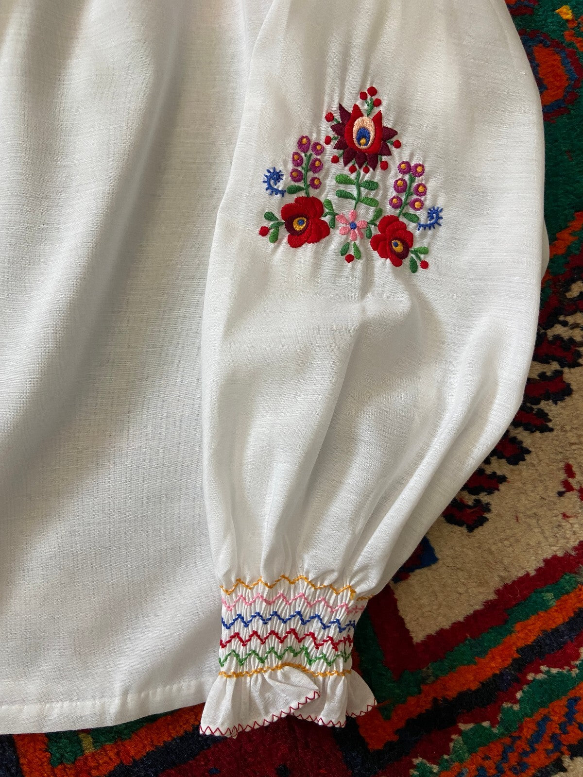 Vintage 1970s Embroidered Penny Lane Blouse