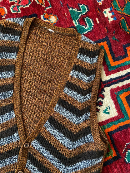 Vintage 1970s Brown Sleeveless Sweater Vest