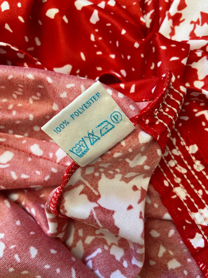 Vintage 1970s Red & White Maxi Sundress
