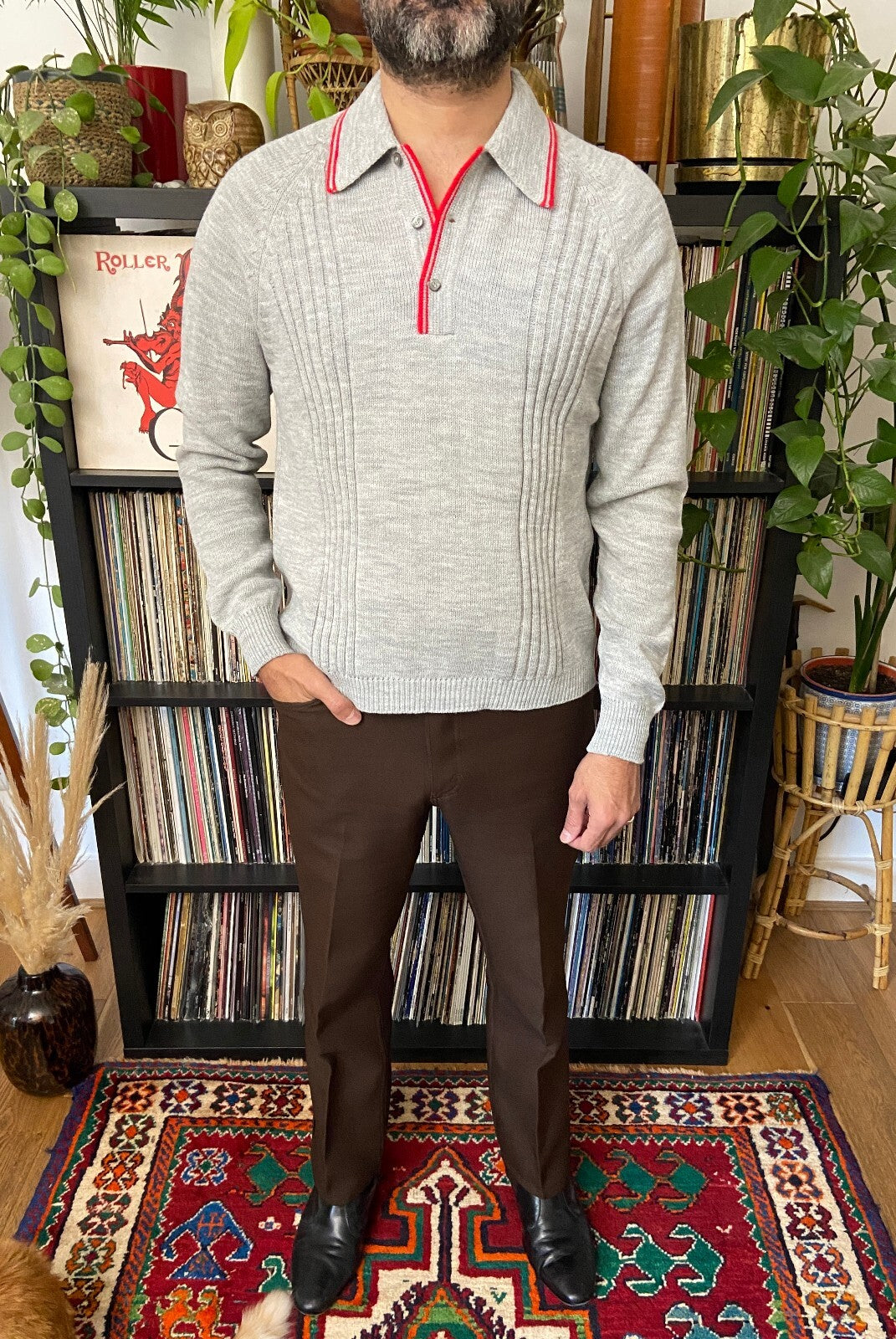 Vintage 1970s Italian Collared Jumper
