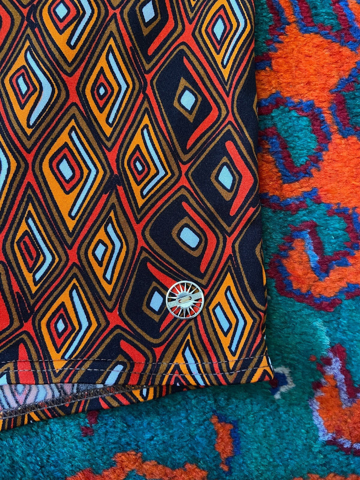 Vintage 1970s Retro Print Swim Shorts