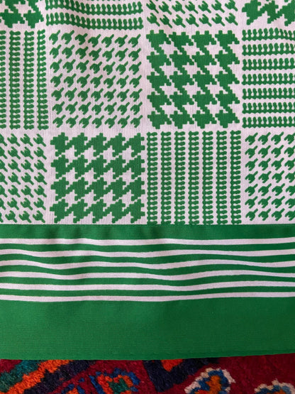 Vintage 1970s Green & White Houndstooth Skirt