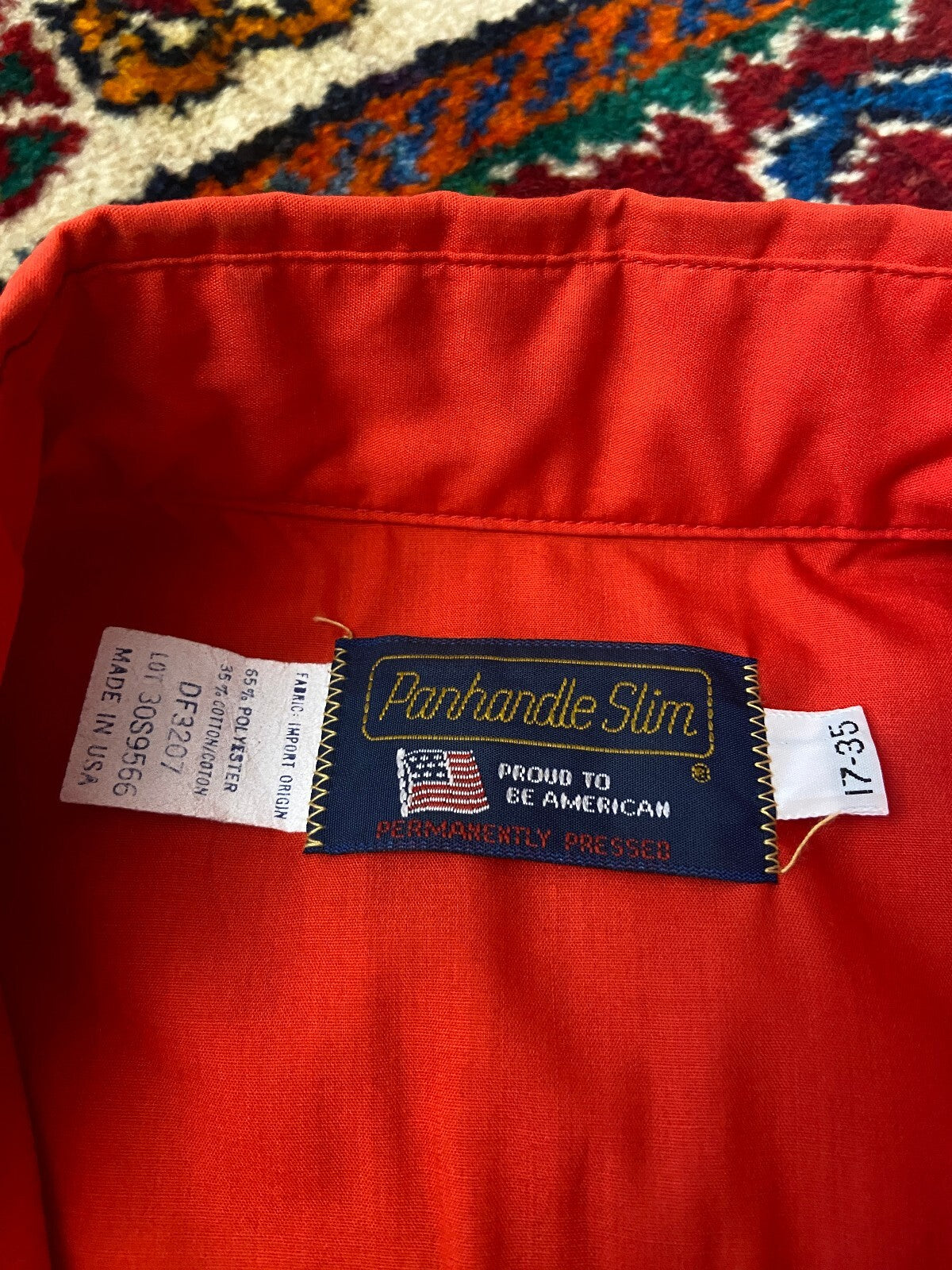Vintage 1970s Red Panhandle Slim Western Shirt