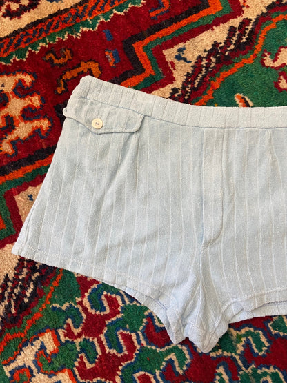 Vintage 1970s Pale Blue Terry Shorts