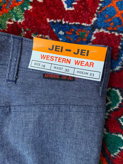Vintage 1970s Jei Jei Deadstock Bell Bottom Jeans W30
