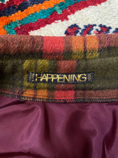 Vintage 1970s Brown & Red Plaid Cropped Jacket