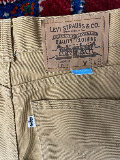 Vintage 1980s Levis Beige Student Jeans W25