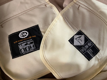 Vintage 1970s Beige C&A Trousers W36/L31