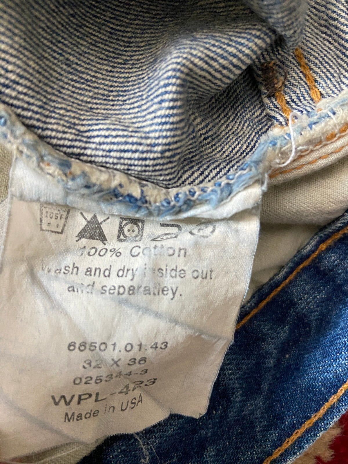 Rare Vintage 90s Levi's 66501 Big E Selvedge Pentagram Jeans W30/L29.5