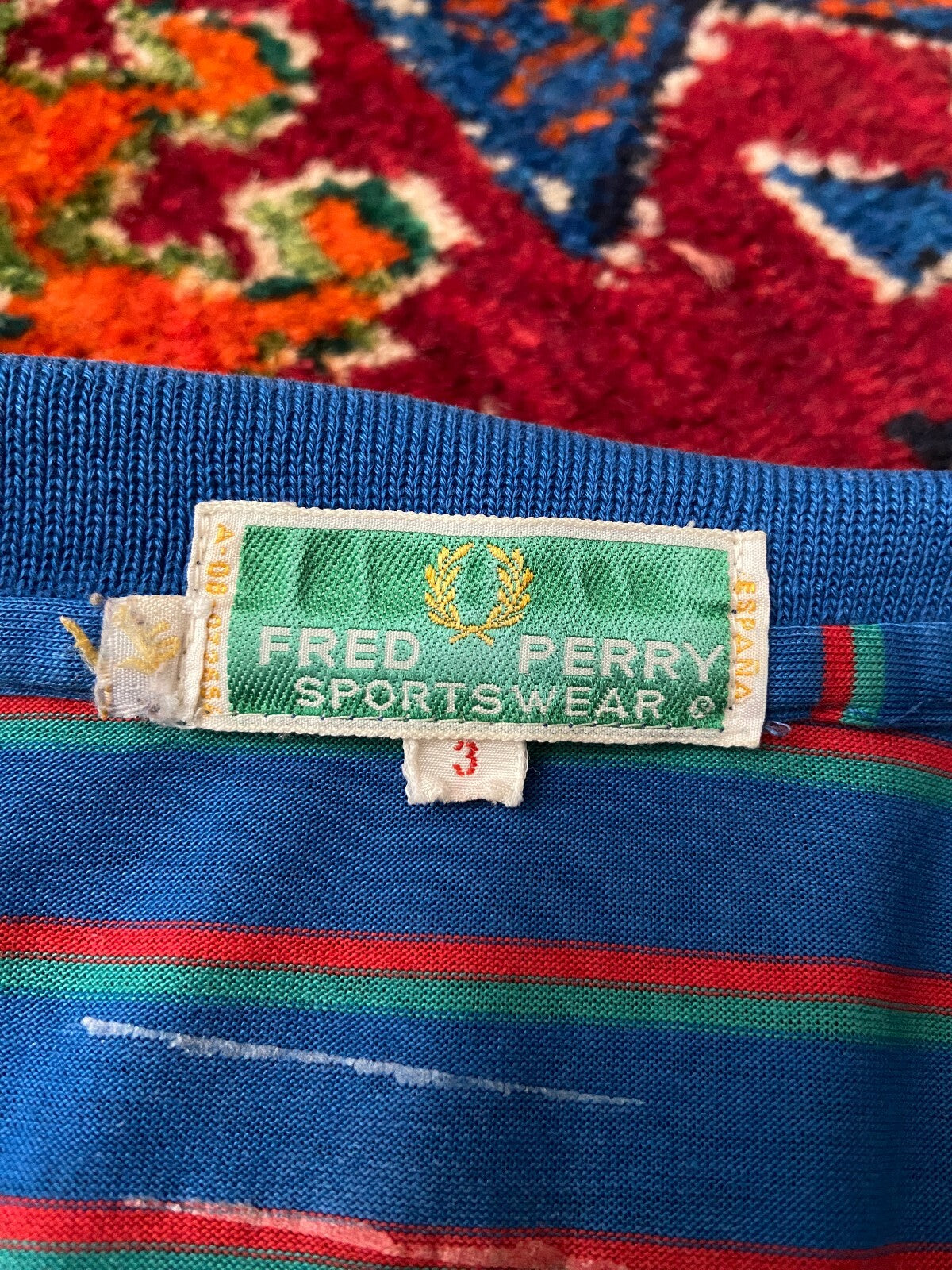 Vintage 1970s Striped Fred Perry Polo Top