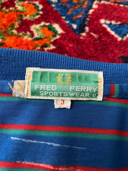 Vintage 1970s Striped Fred Perry Polo Top
