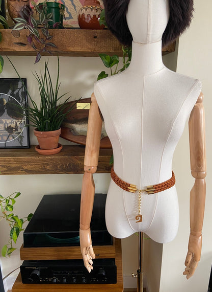 Vintage 1980s Brown Pierre Cardin Rope Belt
