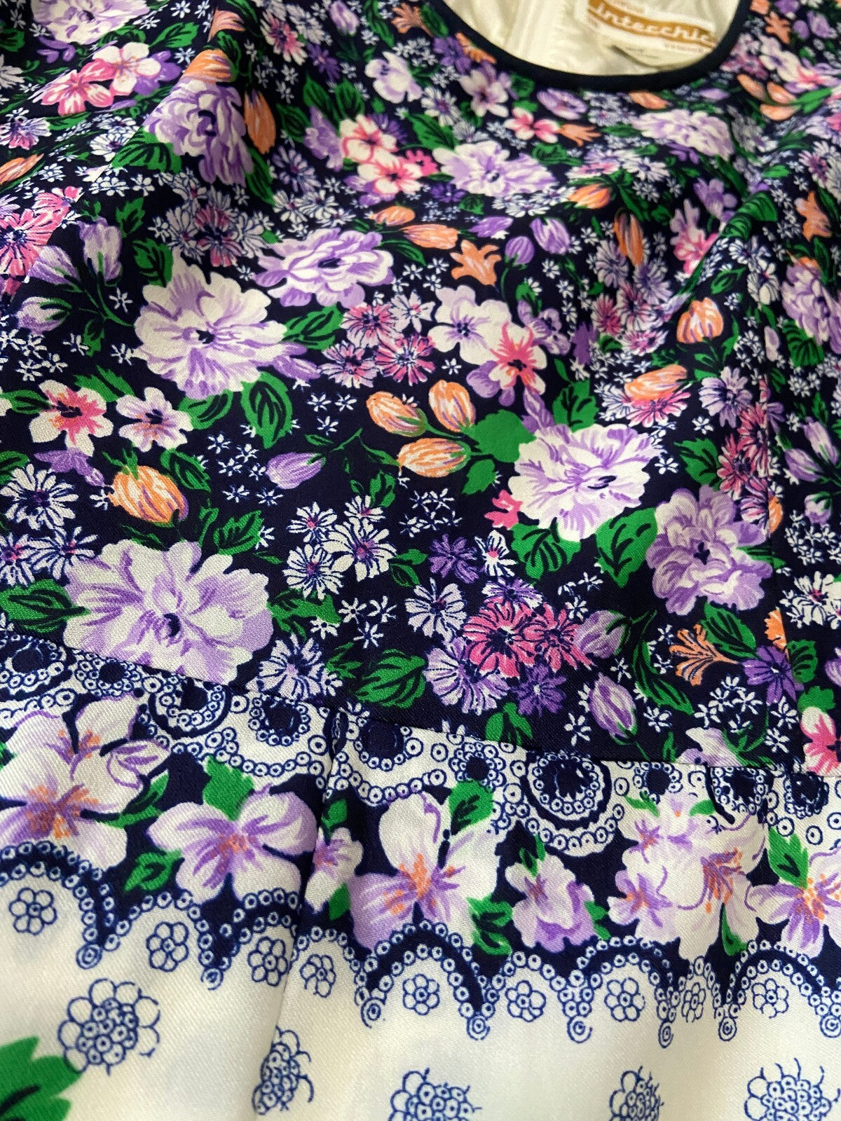 Vintage 1960s Sleeveless Floral Dress