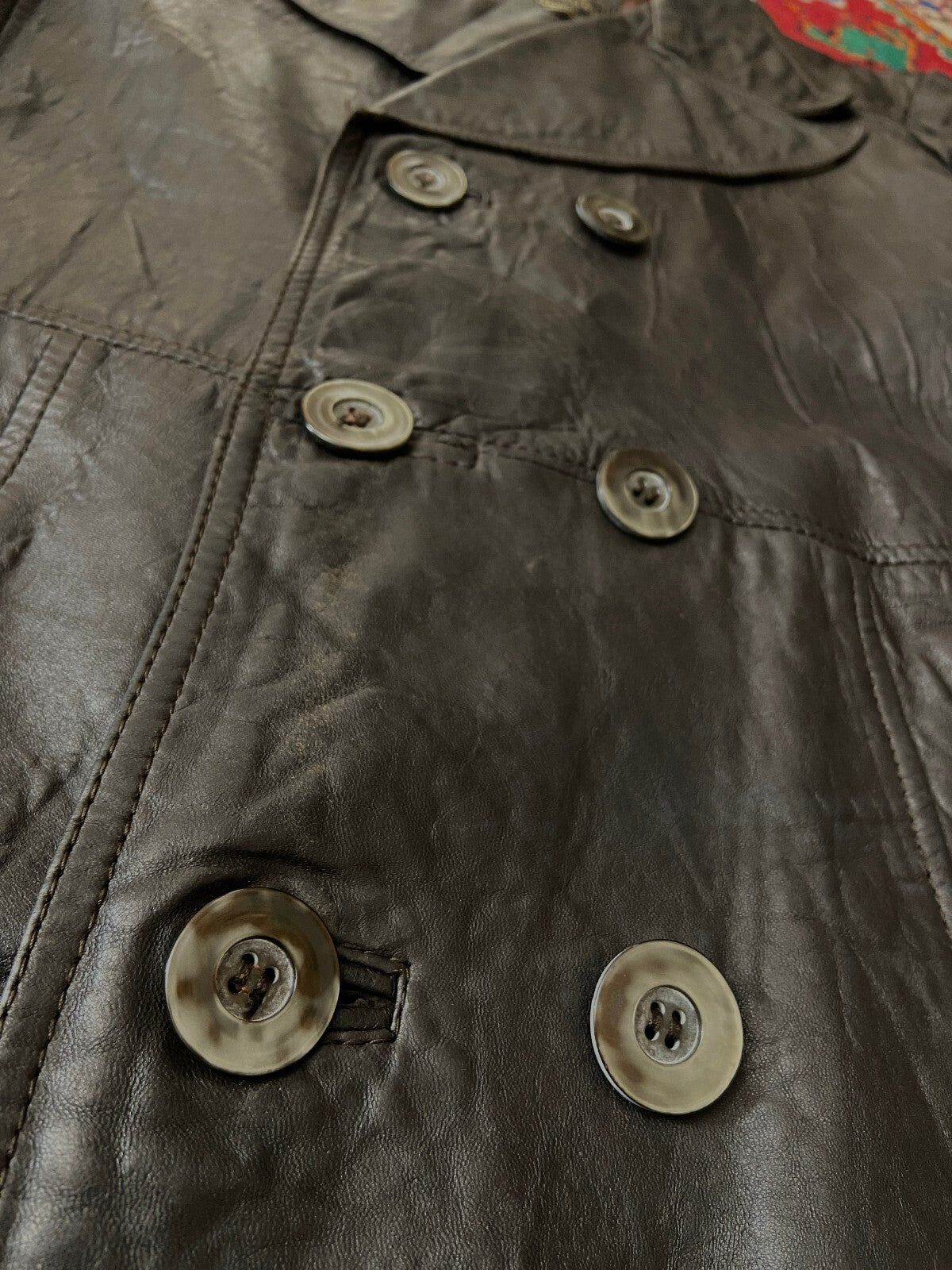 Vintage 1970s Brown Longline Leather Jacket