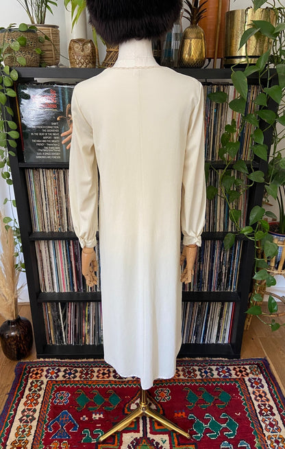 Vintage 1970s Cream Lace Detail Nightdress