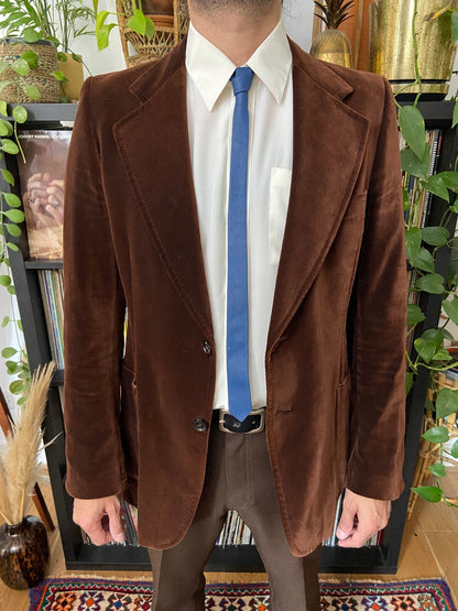 Vintage 1970s Blue Leather Skinny Tie