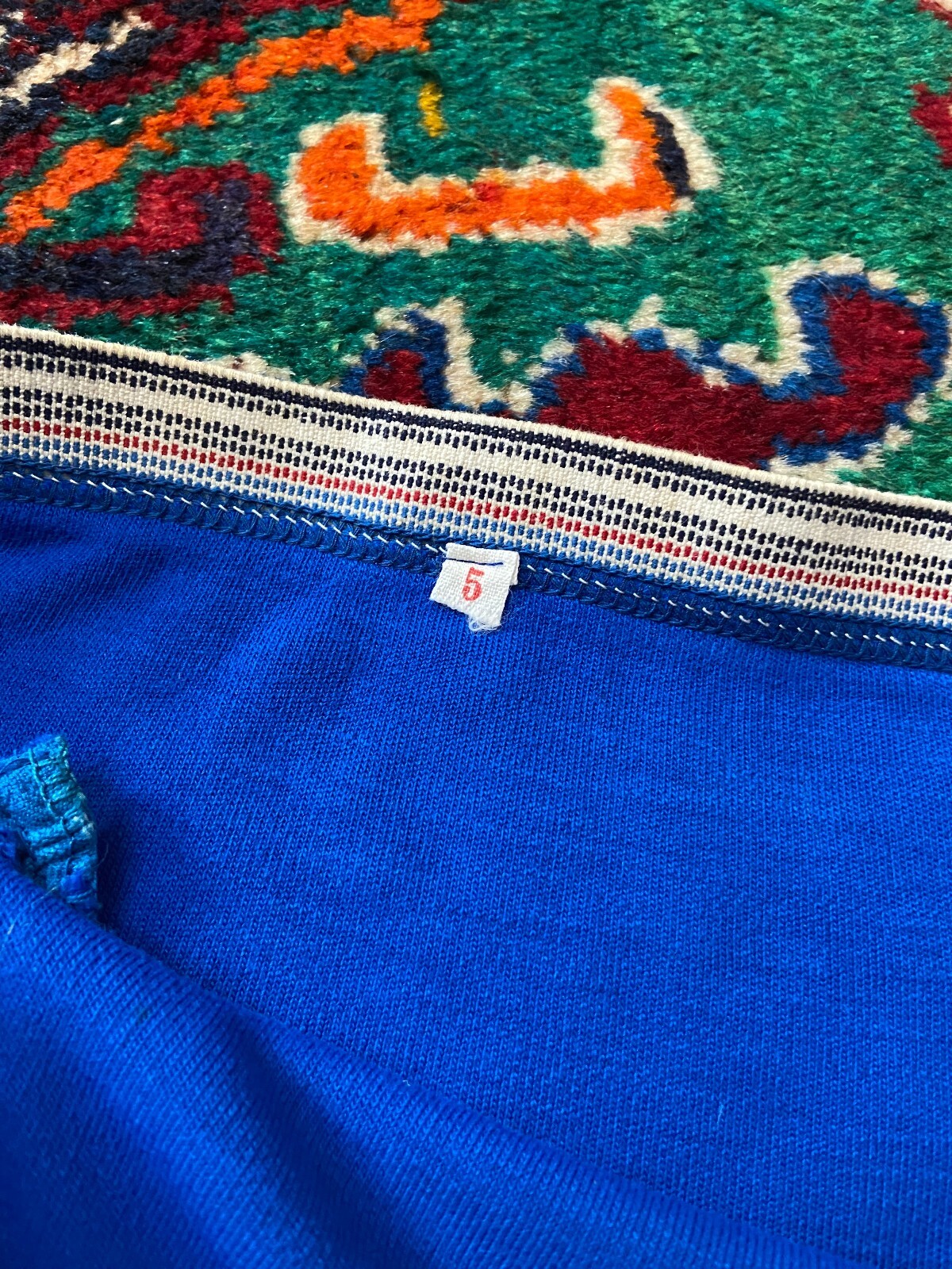 Vintage 1970s Bright Blue High Waisted Swim Shorts