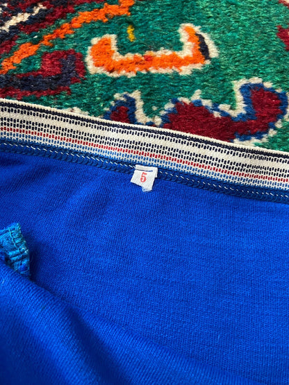 Vintage 1970s Bright Blue High Waisted Swim Shorts