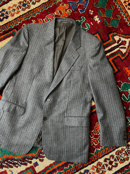 Vintage 90s Grey Pinstripe Blazer Jacket
