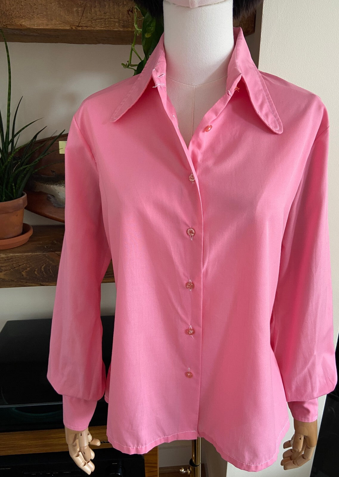 Vintage 1970s Pink Beagle Collar Shirt