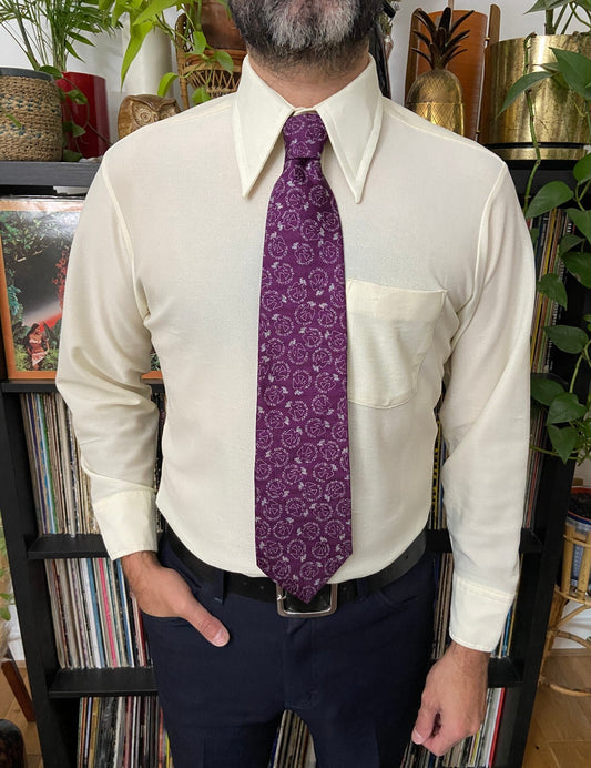 Vintage 80s Purple UNICEF Silk Tie