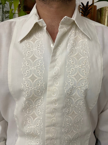 Vintage 1970s Embroidered Dress Shirt