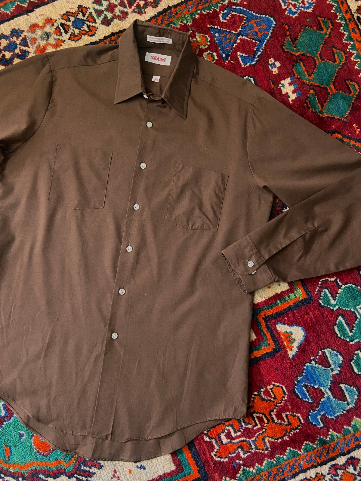 Vintage 1980s Chocolate Brown Sears Shirt